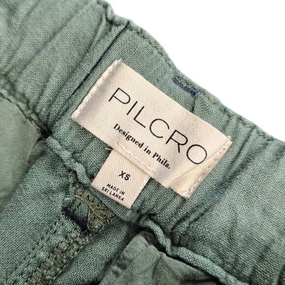 Anthropologie Pilcro Slim Linen Blend Beach Cargo Pants, Green, Size XS, NWT - Picture 8 of 10